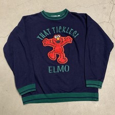 Vintage Sesame Street "That Tickles Elmo" Long Sleeve Sweatshirt Size Large