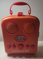SUNNYLIFE Beach Sounds Orange Portable Speakers/Radio AM/FM, Aux For Ipod/MP3