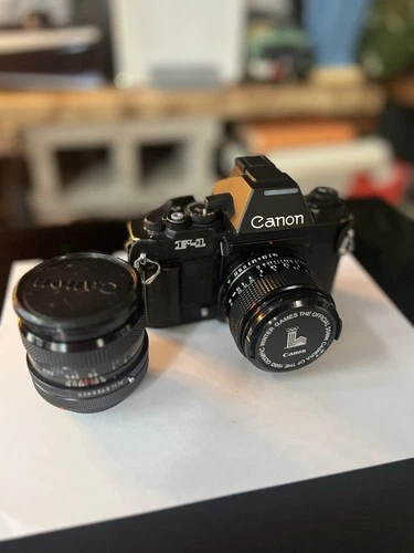 Canon F1N 35mm Film Camera Kit W/ Two Lenses **FILM TESTED**