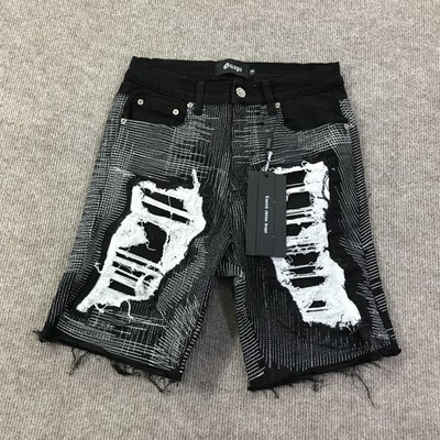 GUAPI 30inch‼️ Guapi Shorts Mens 30 Black White Distressed Denim Limited Edition