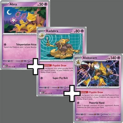 Abra 054/132 + Kadabra 055/132 + Alakazam 056/132 - Mega Evolution - Pokemon TCG