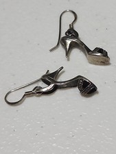 Vtg 925 Sterling Silver High Heels Dangle Earrings Jewelry Accessories