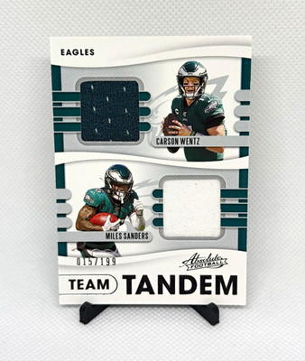 Panini 2020 Absolute Team Tandem Materials MEM /199 #7 Wentz Sanders Eagles