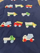 Pottery Barn Candlewick Trucks Toddler Comforter 36x50"