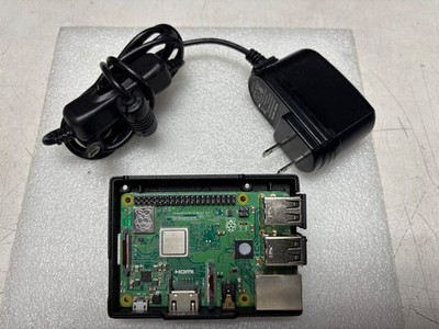 Raspberry Pi 3 Model B+ Single Board Computer With Metal Case and AC Adapter