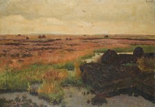 O. POTTHAST VON MINDEN (*1869), Weite Heidelandschaft,  1906, Öl Impressionismus