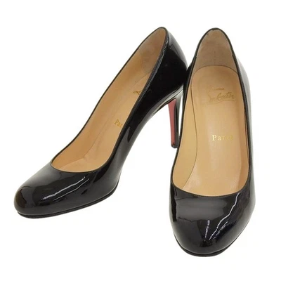 Escarpins Christian Louboutin Simple Pump 85 cuir verni bout rond EU:36 noir - Photo 1/4