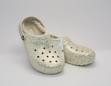 Crocs Classic Lined Glitter Clogs Gold - Girls J4 New with tags