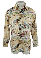 JCPenney - Vintage Abstract 60s 70s Disco Collar Mens Medium Shirt