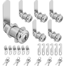 Cam Lock Cabinet Lock Keyed Alike, 1-3/8'' Length Cylinder Secure File Draw...