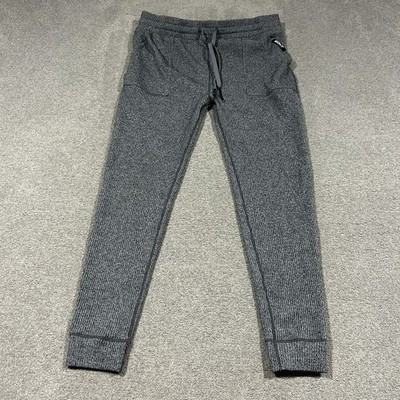 ECHT Ribbed Knit Drawstring Joggers Womens XL Grey Pockets Tapered Cozy Sporty