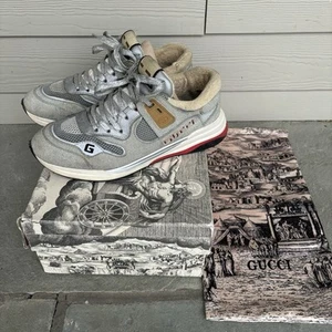 Baskets de piste Gucci Ultraspace argent métallisé paillettes pour homme