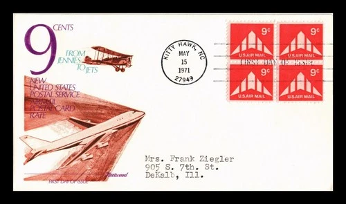 DR JIM STAMPS US COVER AIR MAIL 9C FIRST DAY ISSUE SCOTT C77 BLOCK FLEETWOOD