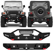 Vijay Front Rear Bumpers Fits 1997-2006 Jeep Wrangler Tj With D-rings Lights