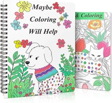 Relaxing Adult Coloring Books Set of 2 with Humorous Designs for Stress Relief