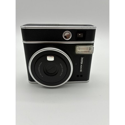 Fujifilm Instax Mini 40 Instant Film Camera Black Silver Vintage Style Untested