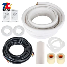 50 Feet 3/8" - 5/8" Dia. Air Conditioning Cooling Connection Pipe Install Kit