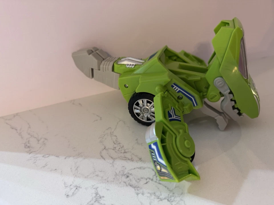 Vtech Dinos T-Rex Switch and Go Transform Vehicle Figure Sliver Green Race Car - Image 4 of 4