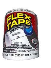 As Seen on TV Rubberized Flex Tape 4 in W x 5 ft L Roll White NEW SEALED