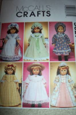 MCCALLS 18  HISTORIC DOLL CLOTHES Dress Bonnet Nightgown PATTERN 3627 From 2002