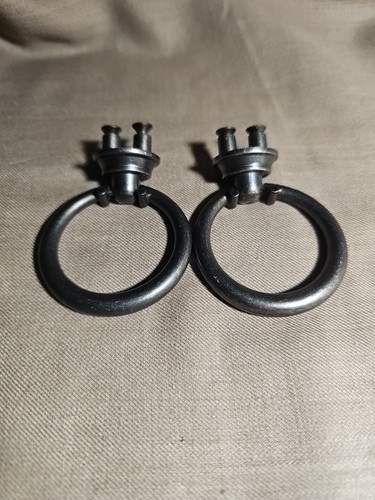 ETHAN ALLEN BRUSHED NICKEL RING DRAWER PULLS 2EA - Picture 2 of 3