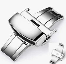Butterfly Deployant Deployment Clasp Watch Band Strap Buckle 16 mm Steel