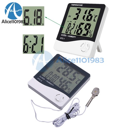 LCD Outdoor Indoor HTC-2 HTC-1 Thermometer Hygrometer Temperature Humidity Meter - Picture 2 of 12