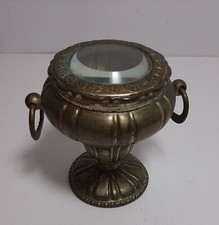 Antica Urna Vaso Coperchio Cristallo Argentata cm 8 Sheffield