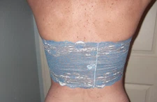 Sexy Lace Tube Top Bandeau Shear Strapless Bra BLUE shades.