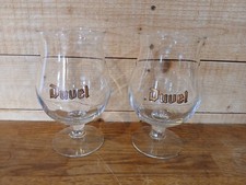 Duvel Glasses Glass GOLD Belgian Lager Beer Large 330ml Stemmed x2 - BRAND NEW