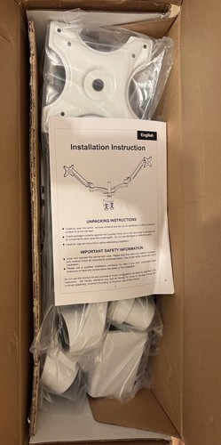 GSA13DW Ressort à Gaz Moniteur LCD Double Double Bras Support pour Écrans 15"-27" - Blanc - Photo 2/4