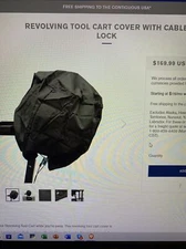 Montezuma Revolving Tool Cart Cover With Cable Lock