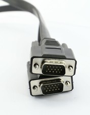 Flat THIN VGA Lead 1m 2m 3m 5m 10m 15m fully wired 15pin Male to Male Cable