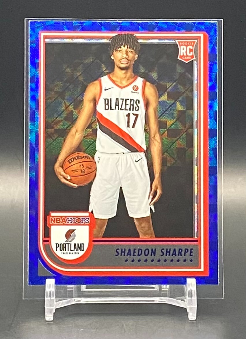 2022-23 Panini NBA Hoops Shaedon Sharpe Rookie Blue Hyper Trail Blazers RC #237
