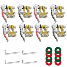 4 Pairs Battery Terminal Connectors Quick Release Disconnect Car Battery Clamp