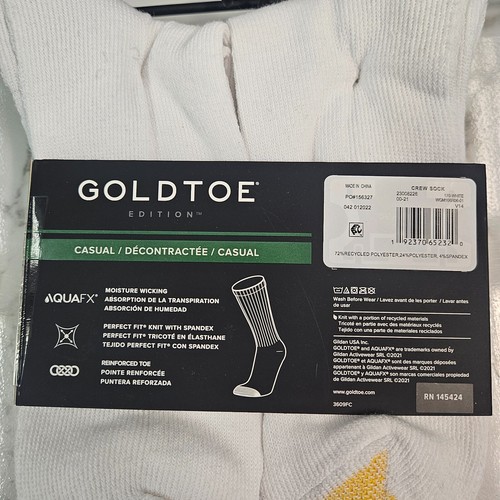 Paquete de 6 calcetines informales GoldToe para hombre talla 6-12,5 punta reforzada absorbente - Imagen 33 de 71