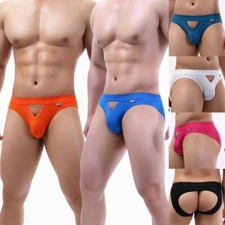 Men's Sexy Cutout Briefs Underwear Soft Breathable Jockstrap Underpants S M L XL