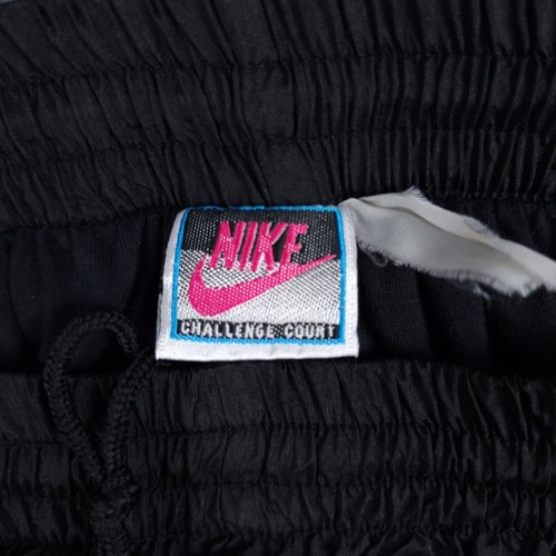 Vintage Nike Challenge Court Baggy Jogginghose Medium schwarz Stoff gefüttert Trainingshose - Bild 10 von 11