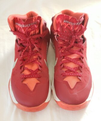 Red Nike Zoom Hyperquickness 2013 Size 11 Mens