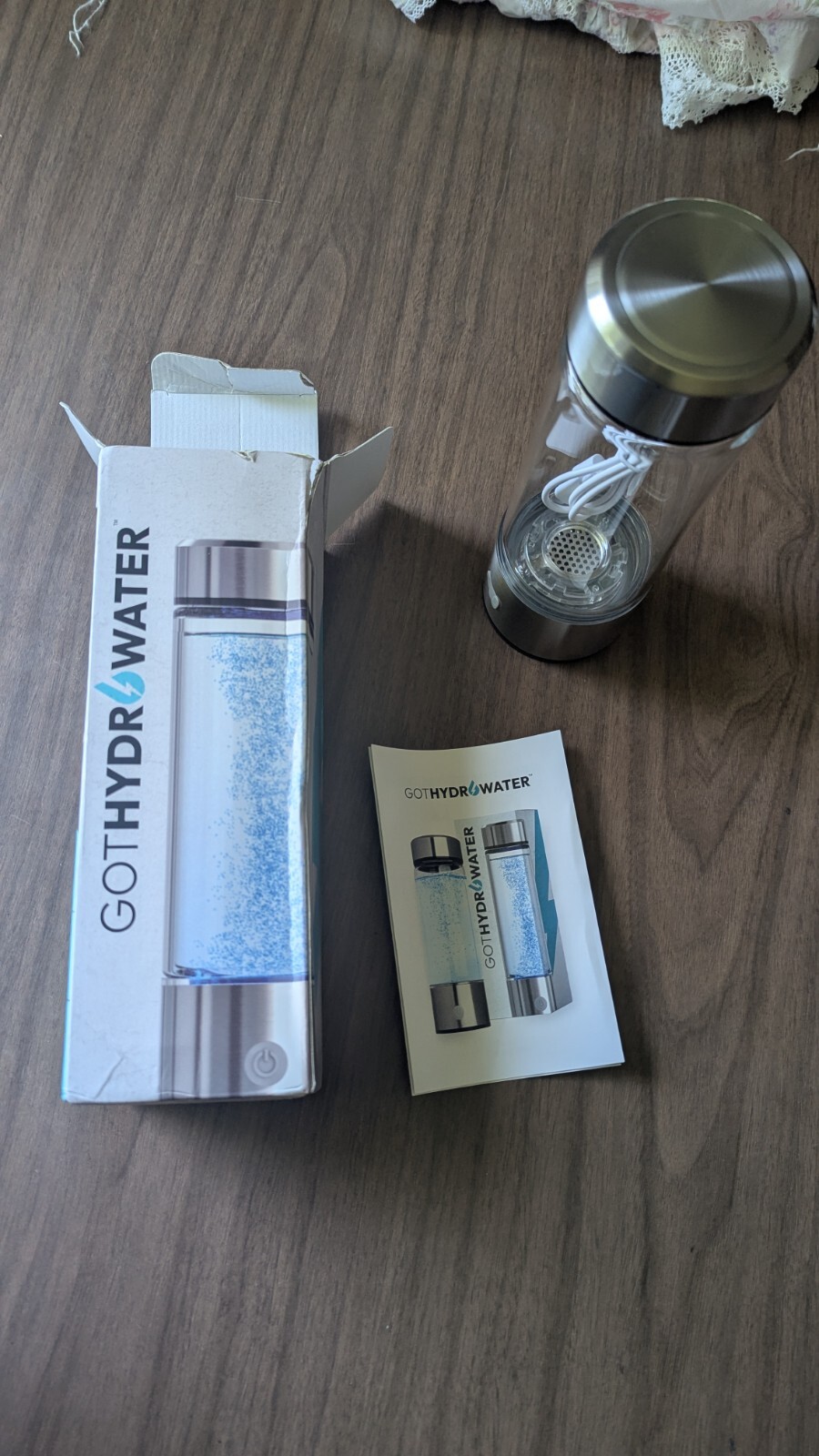 GOT HYDROWATER Hydrogen Infused Water Bottle USB Antioxident