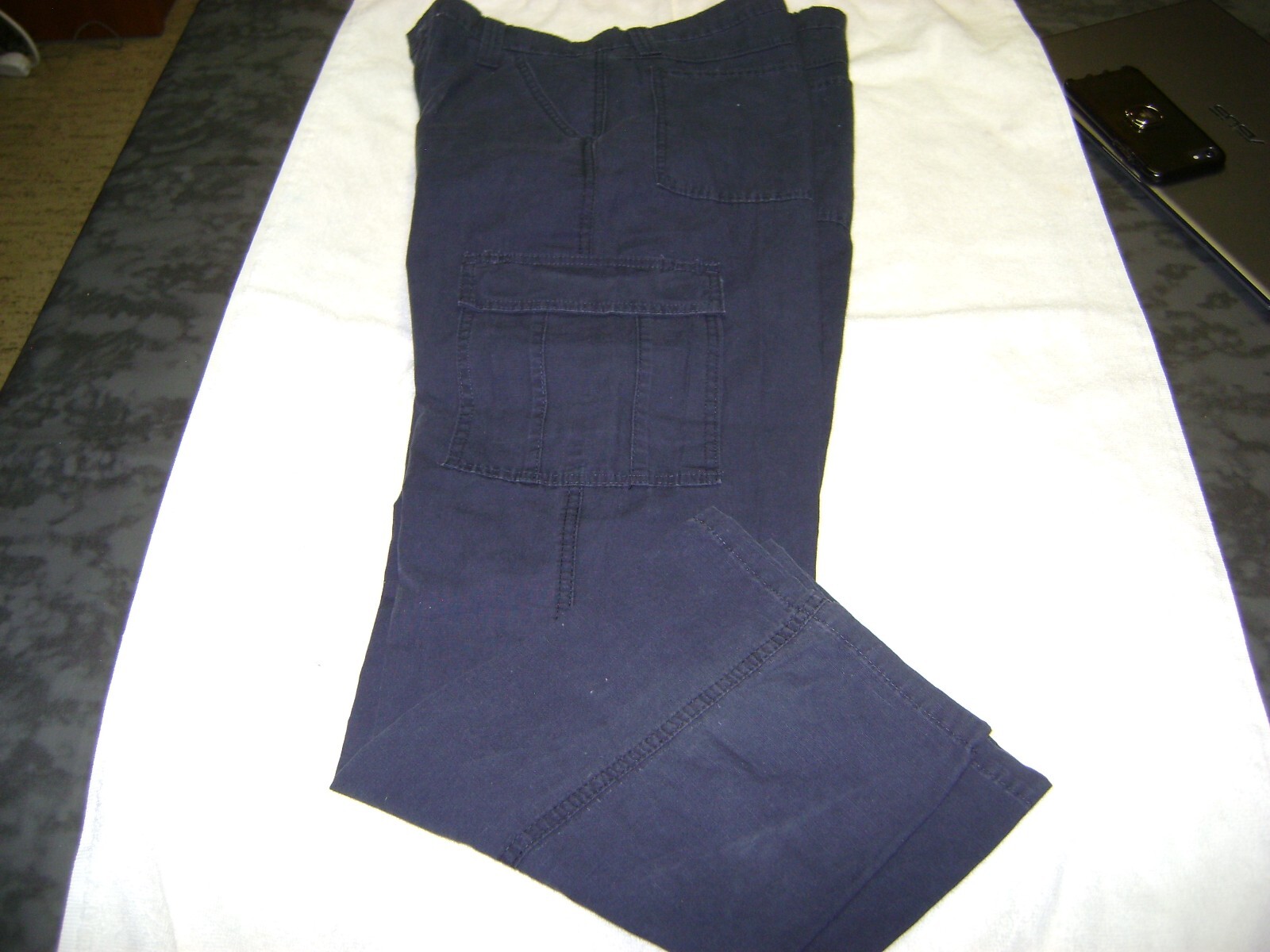 NWT Wrangler Authentics Cargo Pants, Size 32x32  Navy Blue