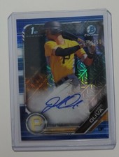JARED OLIVA 2019 BOWMAN CHROME MEGA BOX BLUE REFRACTOR RC AUTO /150 PIRATES