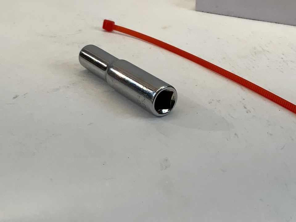 STANLEY 86-043, 1/4in. 1/4 Drive Deep SAE Socket, USA Made  - RED - Image 4 of 4