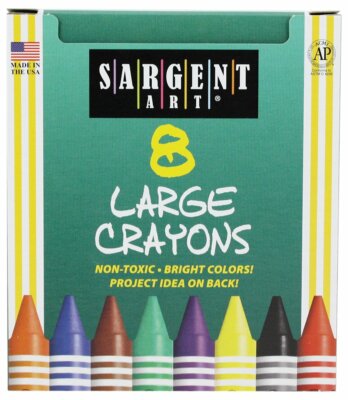 Sargent Art 22-0561 8 Large-Crayons, Tuck Box