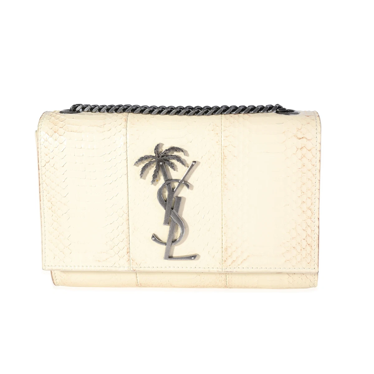 SAINT LAURENT White Creme Ayers Small Kate Palm Tree Bag eBay