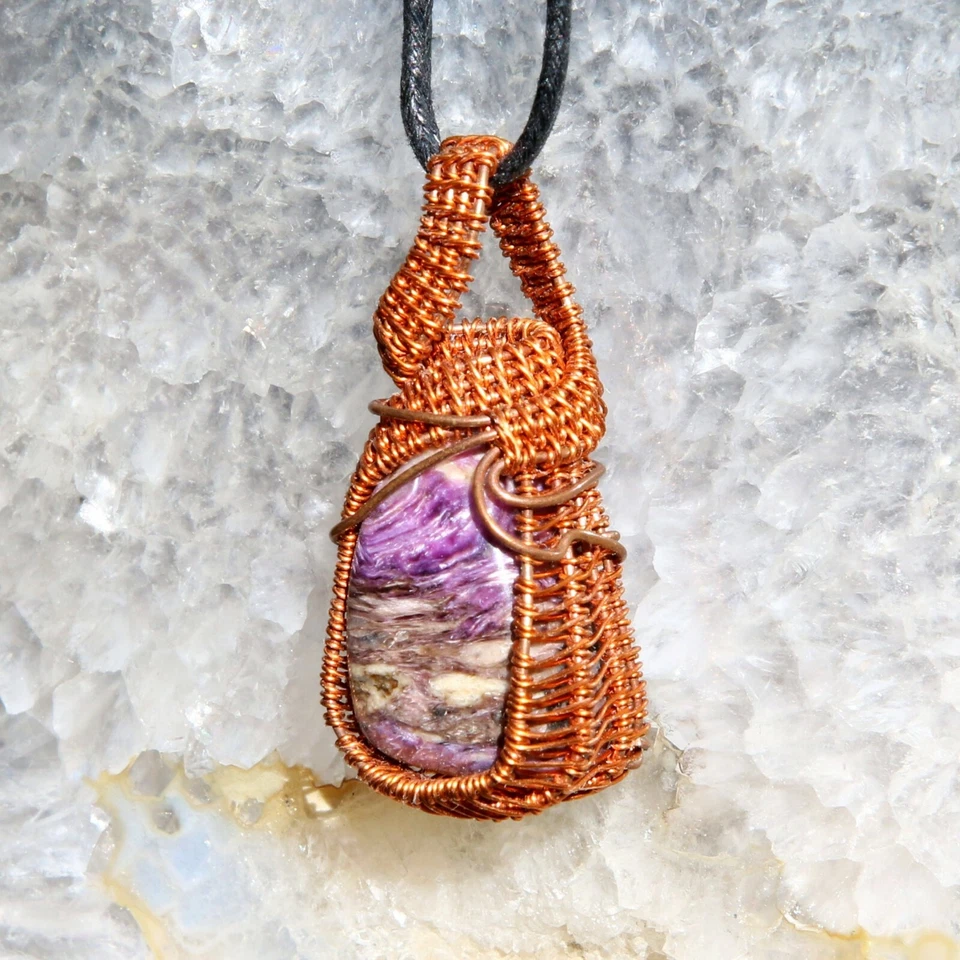 COLGANTE CHAKRA PIEDRA CURATIVA REGALO JOYERÍA CRISTAL COBRE ENVUELTO Foto 3 de 4