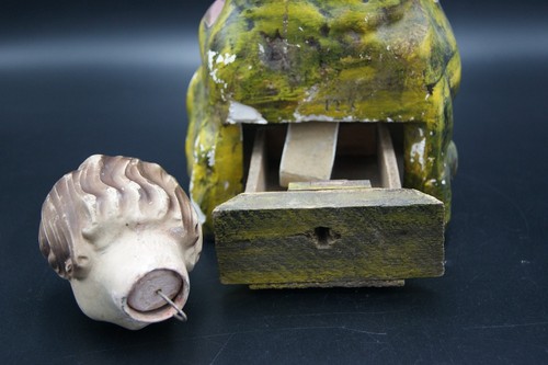 † 19TH GUARDIAN ANGEL OFFERING POOR BOX PLASTER FIGURE CHURCH PIECE FRANCE † - Picture 10 of 17