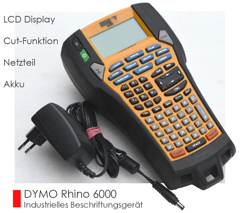 Dymo Rhino 6000 Industrie Étiqueteuse Imprimante D'Étiquettes + 1x Ruban Neuf