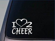 I heart to cheer sticker H195 8 inch wide vinyl cheerleading decal