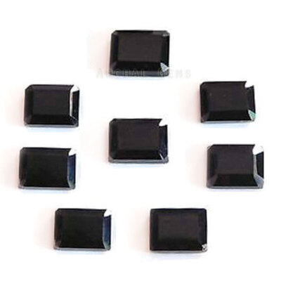 12X10MM-20X15MM NATURAL BLACK ONYX OCTAGON EMERALD CUT FACETED LOOSE GEMSTONE